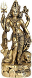 White Whale Brass Hindu God Shiva and Parvati Idol Statue Murti 13.5"inch