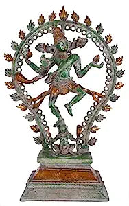 White Whale Natraj Brass Statue,Nataraja - King of Dancers Hindu God Shiva for Temple Mandir Home Decor