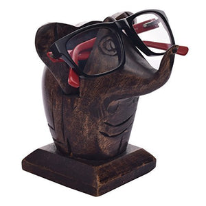 White Whale Wooden Elephant Eyeglass Spectacle Holder Handmade Stand for Office Desk Home Décor Gifts