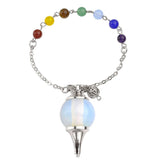 White Whale Crystal Pendulum Dowsing Chakra Healing Pendant Bracelet Combination With 7 Chakras Gemstone Chain