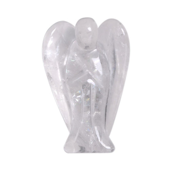 White Whale Crystal Quartz Healing Crystal Gemstone Carved Pocket Crystal Guardian Angel Figurines -1 Inch.
