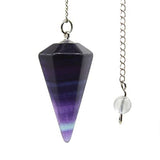 White Whale Natural Gemstone Rock Crystal Hexagonal Pointed Reiki Chakra Pendant Pendulum