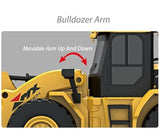 White Whale Remote Control Bulldozer Rechargeable 6 Channel Full Functional Rc Truck Tractor 2.4G Toy Construction Truck with Lights & Sound