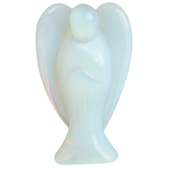 White Whale Opalite Healing Crystal Gemstone Carved Pocket Crystal Guardian Angel Figurines