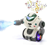 White Whale Kid Robot Toys for Boys Girls,Dancing Singing Walking Talking Sliding Robot with Colorful LED and Spray,Electronic Toys Interactive Early Educational Robot Toys Birthday for Kids(Assorted)