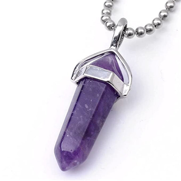 White Whale Natural Healing Reiki Point Chakra Cut Gemstone Pendant Necklace Gift