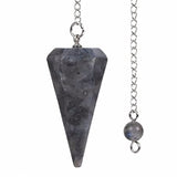 White Whale Natural Gemstone Rock Crystal Hexagonal Pointed Reiki Chakra Pendant Pendulum