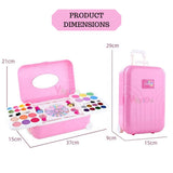 White Whale 2 in 1 Cosmetic Makeup Palette and Nail Art Kit for Kids with Portable Trolley Bag | Pretend Play Toy for Girls -Plastic , Multicolor