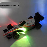 White Whale F1 Radio Controlled Fast RC Drift Car,High Speed Cool Vehicle Model with Spray Light Toys Birthday Gifts for Kids Boys