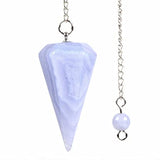 White Whale Natural Gemstone Rock Crystal Hexagonal Pointed Reiki Chakra Pendant Pendulum