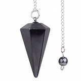 White Whale Natural Gemstone Rock Crystal Hexagonal Pointed Reiki Chakra Pendant Pendulum