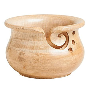 White Whale Curvy Handmade Wooden Yarn Bowl, Mango Wood - Perfect For Mother's Day!  4 inch x 6 inch