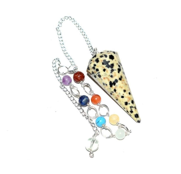 White Whale Crystal Gemstone Pendulum Dowsing Balancing Reiki Stone Pendulum