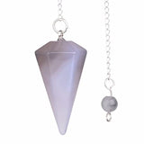 White Whale Natural Gemstone Rock Crystal Hexagonal Pointed Reiki Chakra Pendant Pendulum