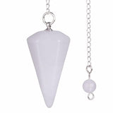 White Whale Natural Gemstone Rock Crystal Hexagonal Pointed Reiki Chakra Pendant Pendulum