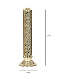 White Whale Brass Jali Akhand Jyoti Deep with Stand & Agarbatti Stand Safety Incense Holder with Ash Catcher