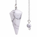 White Whale Natural Gemstone Rock Crystal Hexagonal Pointed Reiki Chakra Pendant Pendulum