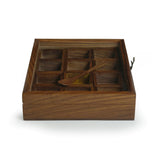 White Whale Spice Box With 12 Containers & Spoon In Sheesham Wood