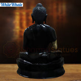 White Whale Brass Darshata Gautama (Mesmerizing Lord Buddha) in a Blessing Position - Opulent Black & Gold Finish
