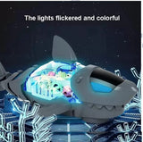 White Whale Light & Sound Educational Gear Concept Shark Bump and Go Sea Animal Model Movable Electric Shark Toy, Runs on Ground.