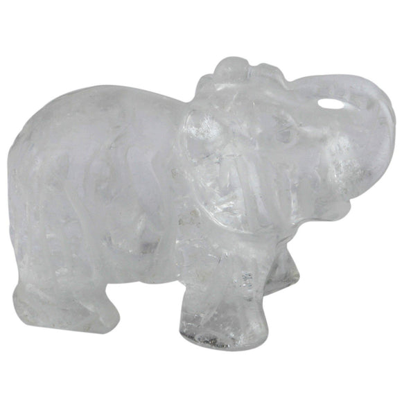 Whitewhale Healing Crystal Guardian Rock Quartz Elephant Pocket Stone Figurines Carved Gemstone
