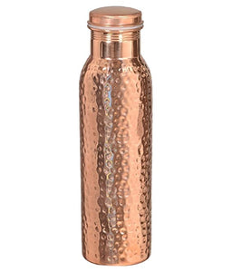 White Whale  Hammered Pure Copper Water Bottle for Ayurvedic Health Benefits holds 1000 ML