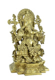 White Whale Ganesha Statue, Sitting Lord Ganesha Idol, Ganapati, Vinayaka. Hindu Elephant God & Good Luck Gift for New Beginnings