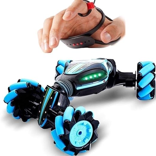 White Whale Stunt Gesture Induction Twisting Off-Road Vehicle Light Music Drift Driving Remote Control Hand Senor Stunt Car, 2.4G 4WD Toy Gift for Kids Toys (Color May Vary