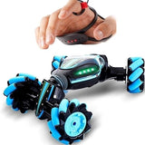 White Whale Stunt Gesture Induction Twisting Off-Road Vehicle Light Music Drift Driving Remote Control Hand Senor Stunt Car, 2.4G 4WD Toy Gift for Kids Toys (Color May Vary