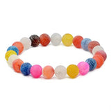 White Whale Natural Original Gemstone Round Beads Stretch Bracelet Healing Reiki 8mm