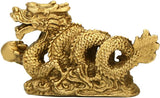 White Whale Fnegshui Handmade Brass Mini Magic Millennium Dragon Statue Office Table Decor Gift Collectible