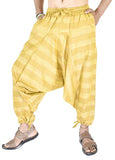 Whitewhale Mens Cotton Stripe Harem Pants Pockets Yoga Trousers Hippie