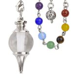 White Whale Crystal Pendulum Dowsing Chakra Healing Pendant Bracelet Combination With 7 Chakras Gemstone Chain