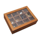 Whitewhale Tea Box Storage Natural Tea Chest Tea Bag Holder with Glass Window