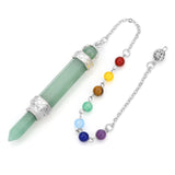 White Whale 7 Chakra Reiki Healing Crystal Hexagonal Pointed Pendant Necklace Divination Metaphysical Spiritual Amethyst Balancing Pendulum