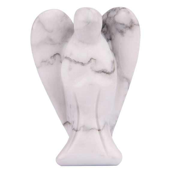 White Whale White Howlite Healing Crystal Gemstone Carved Pocket Crystal Guardian Angel Figurines