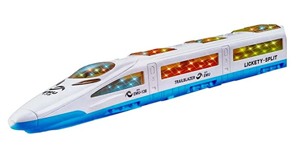 White Whale Branded Univeral High Speed Metro Express Bullet Train Emu With 3D Flash Light & Music, Birthday Gift For Kids