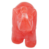 Whitewhale Healing Crystal Guardian Cherry Quartz Elephant Pocket Stone Figurines Carved Gemstone
