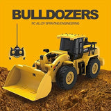 White Whale Remote Control Bulldozer Rechargeable 6 Channel Full Functional Rc Truck Tractor 2.4G Toy Construction Truck with Lights & Sound