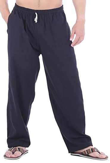 Whitewhale Mens Cotton Loose Joggers Casual Lounge Pajama Gym Workout