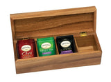 Whitewhale  Wooden Tea Box Tea Chest Spice Organizer with  Compartment