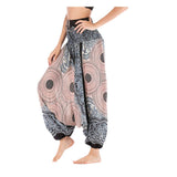 Whitewhale Women Casual Peacock Print Summer Loose Yoga Trousers Baggy Boho Aladdin Jumpsuit Harem Pants