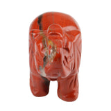 Whitewhale Healing Crystal Guardian Red Jasper Elephant Pocket Stone Figurines Carved Gemstone