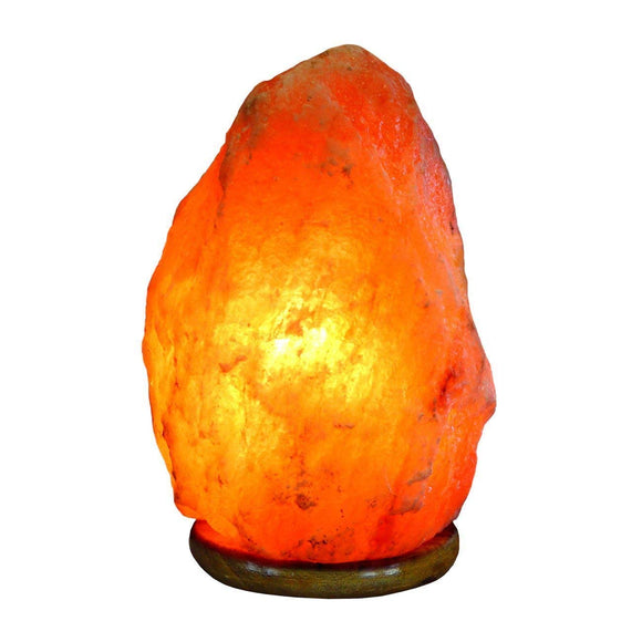 White Whale Himalayan Salt Lamp. Natural Shaped Salt Lamp with Wooden Base Perfect for a table lamp, air purifying, bedroom decoration.