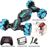 White Whale Stunt Gesture Induction Twisting Off-Road Vehicle Light Music Drift Driving Remote Control Hand Senor Stunt Car, 2.4G 4WD Toy Gift for Kids Toys (Color May Vary