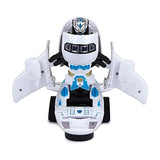 White Whale Bump and Go Transforming Aircraft to Robot Toy with 3D Light & Sound, Battery Operated Musical Aeroplane Robot Toy for Kids Toddlers Airplane Boing Robot Toy - Airbus Robot Toy(Assorted)