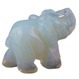 Whitewhale Healing Crystal Guardian Opalite Elephant Pocket Stone Figurines Carved Gemstone