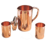 White Whale  Pure Copper Luxury Jug  with glasses, capacity 1600 ml