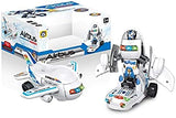 White Whale Bump and Go Transforming Aircraft to Robot Toy with 3D Light & Sound, Battery Operated Musical Aeroplane Robot Toy for Kids Toddlers Airplane Boing Robot Toy - Airbus Robot Toy(Assorted)