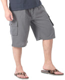 Whitewhale Mens Cotton Summer Casual Lounge Cargo Shorts Pants Elastic Waist